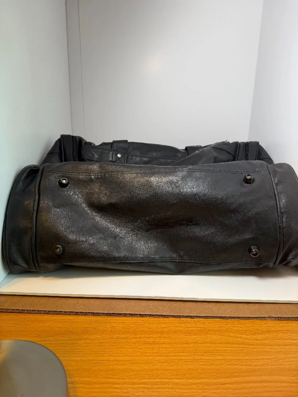 Golden Pacific Black Faux Leather Duffle Bag with Velocity Credit Union Logo